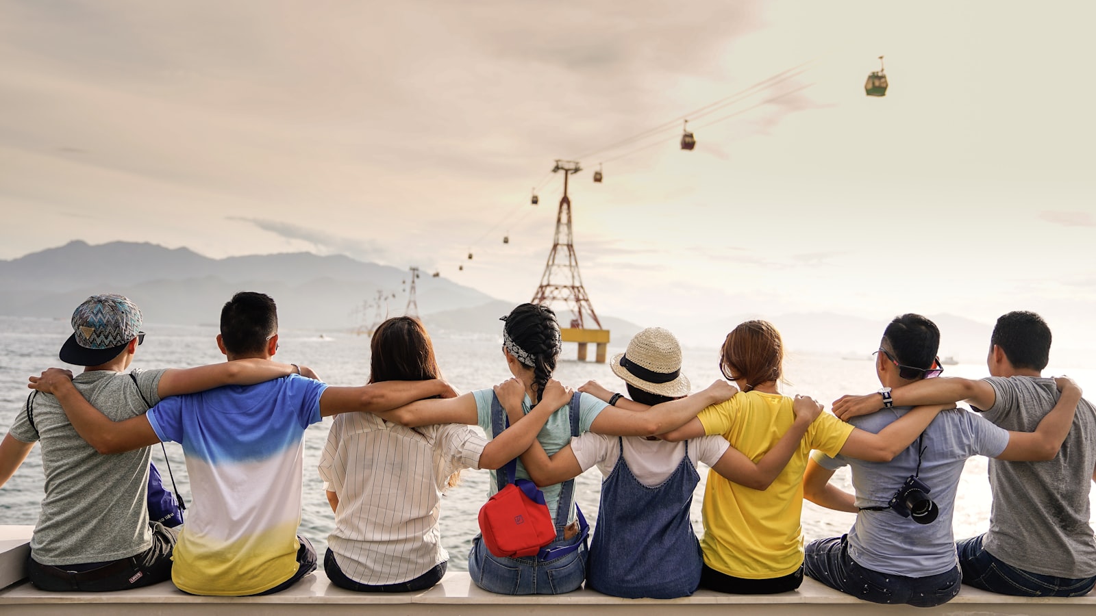 Diverse group of international students outdoors