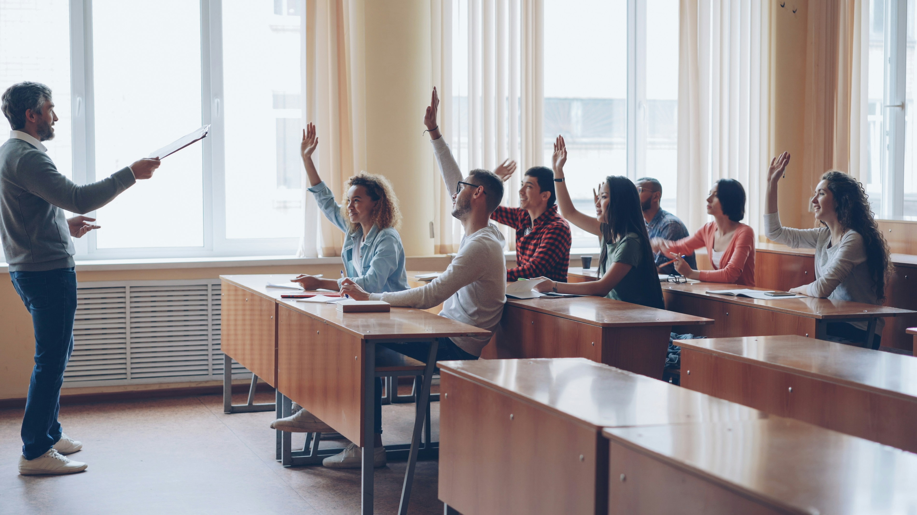 Students attending a university lecture